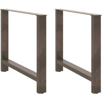 Berkfield Home Coffee Table Legs Natural Steel 2 pcs 100x(72-73) cm Steel in Grey