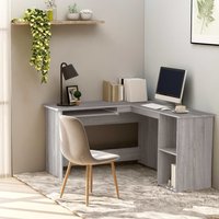 Berkfield Home Corner Desk Grey Sonoma 120x140x75 cm Engineered Wood | Size: 120 x 140 x 75 cm