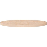 Berkfield Home Round Table Top √ò90x4 cm Untreated Solid Wood Oak in Brown | Size: 90x4 cm