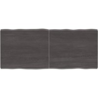 Berkfield Home Table Top Dark Grey 120x50x(2-4) cm Treated Solid Wood Live Edge in Brown