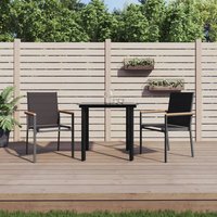Berkfield Home 3 Piece Garden Dining Set Black Textilene & Steel