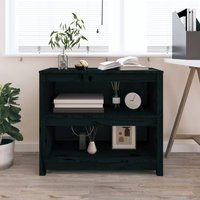 Berkfield Home Book Cabinet Black 80x35x68 cm Solid Wood Pine | Size: 80 x 35 x 68 cm