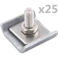 Berkfield Home Grid Mat Connector 25 Sets Silver