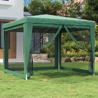 Berkfield Home Party Tent with 4 Mesh Sidewalls Green 3x3 m HDPE