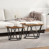 Berkfield Home Coffee Table Reclaimed Wood Metal, Wood Medium Sleek in Brown