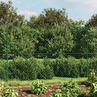 Berkfield Home Chain Link Fence with Flange Green 1.4x25 m