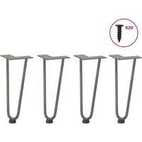 Berkfield Home Hairpin Table Legs 4 pcs Natural Steel 30 cm Solid Steel in Brown