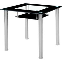Modernique Tempered Glass 80 cm Dining Table in Black
