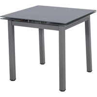Modernique Tempered Glass Extending Small Dining Table 80 cm to 130 cm in Grey