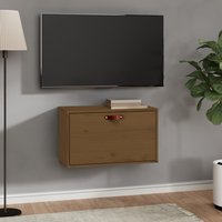 Berkfield Home Wall Cabinet Honey Brown 60x30x35 cm Solid Wood Pine | Size: 60 x 30 x 35 cm