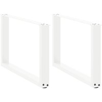 Berkfield Home Coffee Table Legs U-Shaped 2 pcs White 70x(42-43) cm Steel