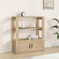 Berkfield Home Sideboard Sonoma Oak 80x30x90 cm Engineered Wood in Brown | Size: 80 x 30 x 90 cm