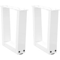 Berkfield Home Dining Table Legs V-Shape 2 pcs White 30x(30-31.3) cm Steel