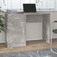 Berkfield Home Desk with Drawer&Cabinet Concrete Grey 100x40x73 cm Engineered Wood | Size: 100 x 40 x 73 cm