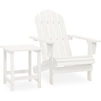 Berkfield Home Garden Adirondack Chair with Table Solid Fir Wood White