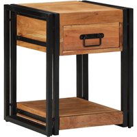 Berkfield Home Nightstand 40x40x50 cm Solid Acacia Wood in Brown | Size: 40 x 40 x 50 cm