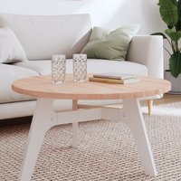 Berkfield Home Table Top Ø80x2.5 cm Round Solid Wood Beech in Brown | Size: 80x2.5 cm