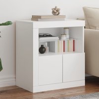 Berkfield Home Sideboard with LED Lights White 60.5x37x67 cm