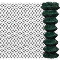 Berkfield Home Chain Link Fence Steel 1, 25x15 m Green