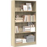 Berkfield Home Bookcase Sonoma Oak 80x24x143 cm Engineered Wood in Brown | Size: 80 x 24 x 143 cm