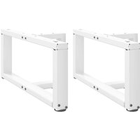 Berkfield Home Coffee Table Legs T-Shaped 2 pcs White 60x25x(30-31) cm Steel