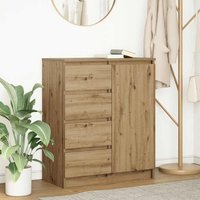 Berkfield Home Sideboard with Drawers Artisan Oak 71x35x84 cm Engineered Wood in Brown | Size: 71 x 35 x 84 cm