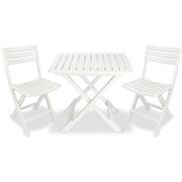 Berkfield Home 3 Piece Folding Bistro Set Plastic White