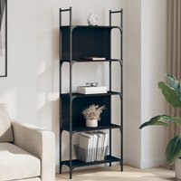 Berkfield Home Bookshelf 5-Tier Black 60.5x24x166.5 cm Engineered Wood