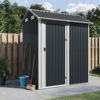 Berkfield Home Garden Shed Anthracite 192x152.5x237 cm Galvanised Steel in Black