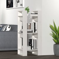 Berkfield Home Book Cabinet/Room Divider White 41x35x91 cm Solid Wood Pine | Size: 41 x 35 x 91 cm