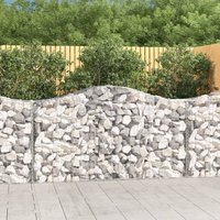 Berkfield Home Arched Gabion Baskets 3 pcs 200x50x100/120 cm Galvanised Iron in Silver