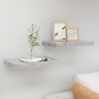 Berkfield Home Floating Wall Shelves 2 pcs Concrete Grey 50x23x3.8 cm MDF
