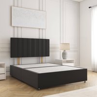 BSSPOKE Sienna Divan Bed Plush Velvet 24" Headboard & No Mattress No Drawers in Black | Size: Super King