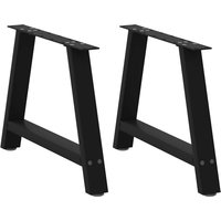 Berkfield Home Coffee Table Legs A-Shaped 2 pcs Black 60x(42-43) cm Steel in Black