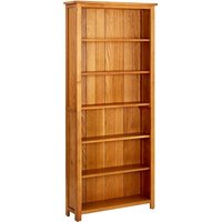 Berkfield Home 6-Tier Bookcase 80x22.5x180 cm Solid Oak Wood in Brown