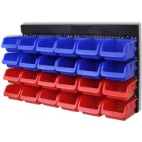 Berkfield Home 2 pcs Blue & Red Wall Mounted Garage Tool Organiser
