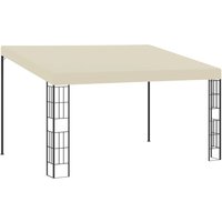 Berkfield Home Wall-mounted Gazebo 3x4 m Cream Fabric in Beige