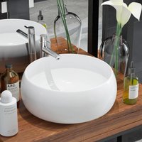 Berkfield Home Basin Round Ceramic White 40x15 cm