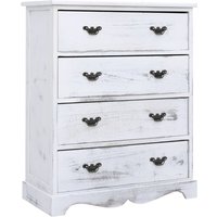 Berkfield Home Drawer Cabinet White 60x30x75 cm Wood | Size: 60 x 30 x 75 cm