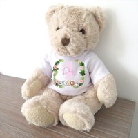 Personalised Teddy Bear 1st Birthday T shirt Beige