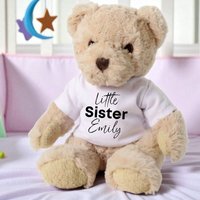 Personalised Teddy Bear Little Sister T Shirt