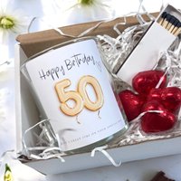 50th Birthday Gold Balloons Candle Gift Set Pack