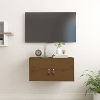Berkfield Home Wall Cabinet Honey Brown 60x30x30 cm Solid Wood Pine | Size: 60 x 30 x 30 cm