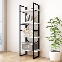 Berkfield Home 4-Tier Book Cabinet White 60x30x140 cm Solid Pine Wood | Size: 60 x 30 x 140 cm