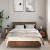 Berkfield Home Bedside Cabinets 2 pcs Old Wood 34x36x50 cm Engineered Wood in Brown | Size: 34 x 36 x 50 cm