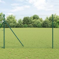 Berkfield Home Fence Posts Set Set of 13 Green Metal