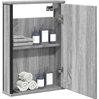 Berkfield Home Bathroom Mirror Cabinet Grey Sonoma 42x12x60 cm Engineered Wood | Size: 42 x 12 x 60 cm