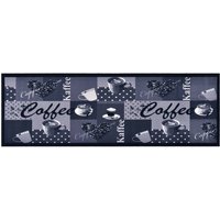 Berkfield Home Kitchen Carpet Washable Coffee Blue 45x150 cm