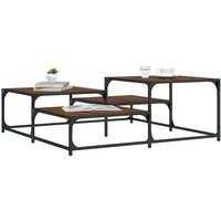 Berkfield Home Coffee Table Brown Oak 107x107x40 cm Engineered Wood | Size: 107 x 107 x 40 cm