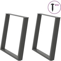 Berkfield Home vidXL Dining Table Legs U-Shaped 2 pcs Anthracite 80x(72-73) cm Steel in Black